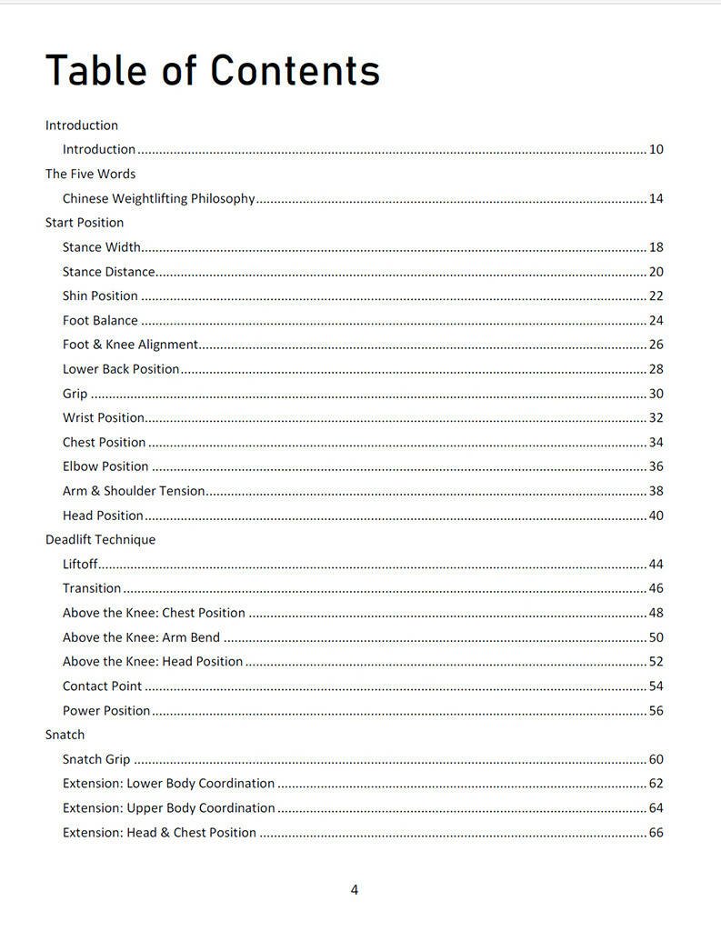 Chinese Weightlifting Book - A Visual Guide to Technique